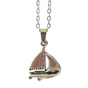 New Sailboat Pendant Necklace With 18" Stainless Chain Sailing Boat Nautical Jew